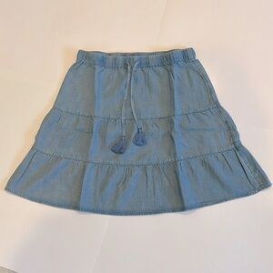 J. Jill Tencel Tiered Chambray Skirt - Aruba Wash